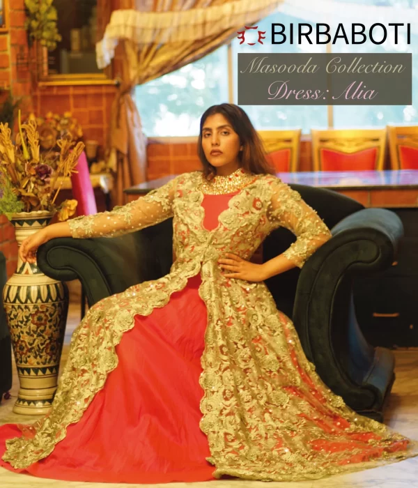 Birbaboti Alia Dress from Masooda Collection (Koti Cape, Lehenga and Top) The Halo 1