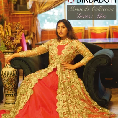 Birbaboti Alia Dress from Masooda Collection (Koti Cape, Lehenga and Top) The Halo 1